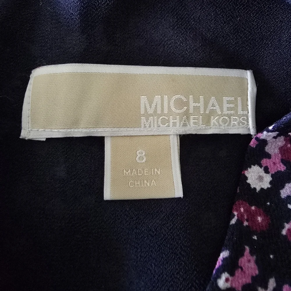 Michael Kors Pink and Purple Floral Midi Dress